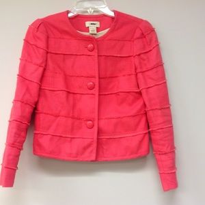 J. Crew Pink Blazer Salmon Fringe Jacket
